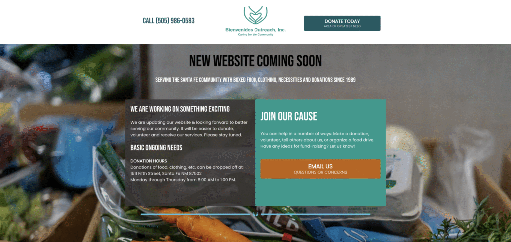 Bienvenidos Outreach Landing Page